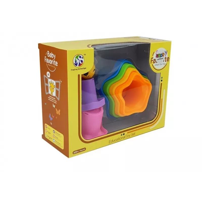 LEAN TOYS Vasos apilables para bebés Asteriscos