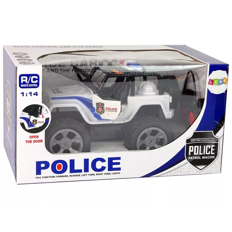 LEAN TOYS Coche teledirigido R/C JEEP Police Patrol con puertas que se abren
