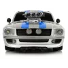 LEAN TOYS Coche deportivo R/C 1:16 plateado rayas azules mando