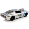 LEAN TOYS Coche deportivo R/C 1:16 plateado rayas azules mando
