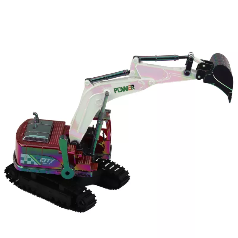 LEAN TOYS Excavadora RC oruga con brazo móvil e iluminación 1:14