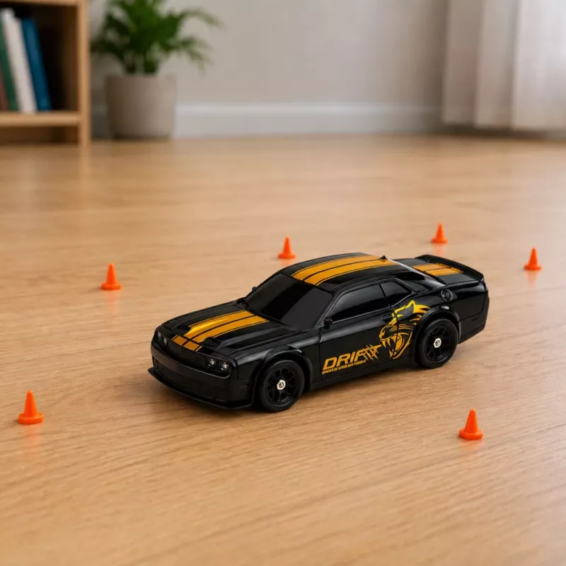 LEAN TOYS RC Drift Sports Car 1:43 4WD carrocería intercambiable negro