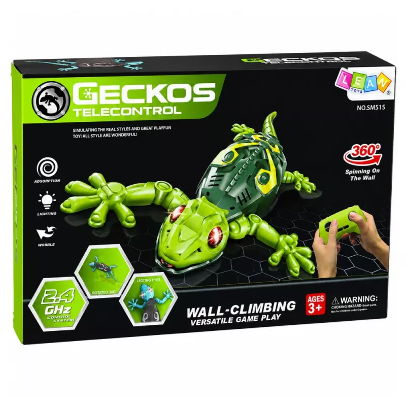 LEAN TOYS RC Gecko Lagarto trepador de pared 360° azul