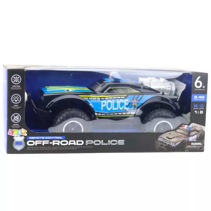 LEAN TOYS Coche de policía RC off-road 1:8 Negro