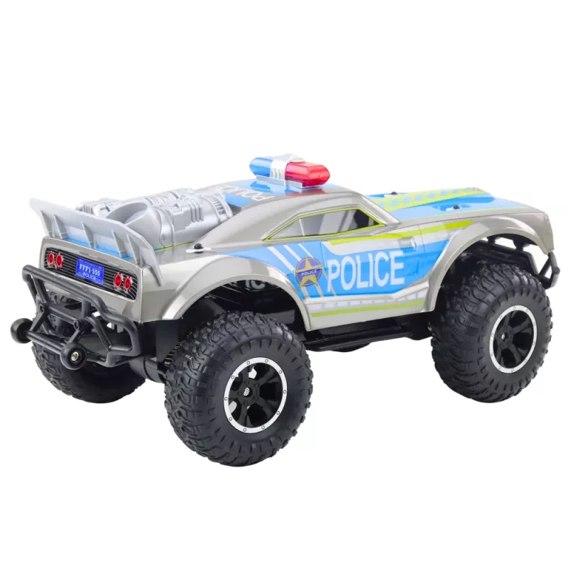LEAN TOYS Coche de policía RC todoterreno 1:8 Plata