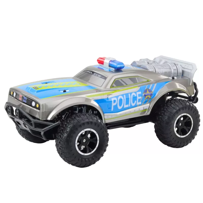 LEAN TOYS Coche de policía RC todoterreno 1:8 Plata