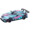 LEAN TOYS Coche de carreras RC con carrocería turquesa iluminada, escala 1:16, mando a distancia 2,4 GHz