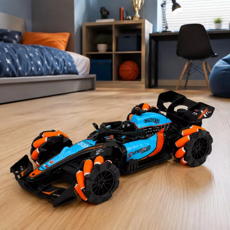 Coche de carreras teledirigido LEAN TOYS RC Sports con mando, maniobras de drift, luces y sonidos 1:14