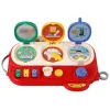 LEAN TOYS Tablero sensorial de aprendizaje rojo para niños - 12 actividades busy board de madera