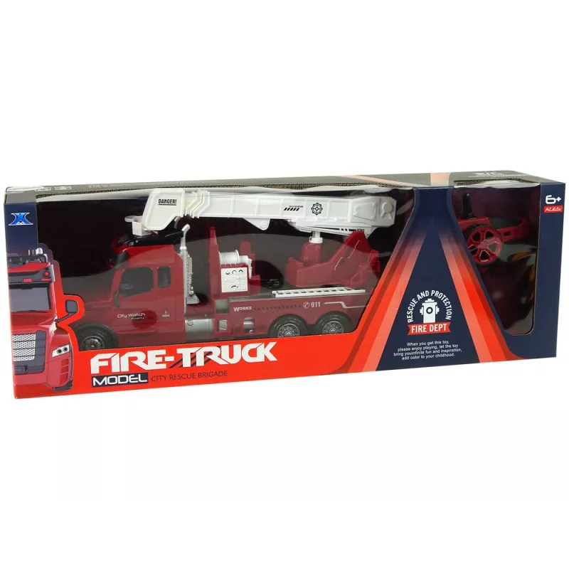 LEAN TOYS Coche teledirigido de bomberos 2.4G con luz y sonido rojo