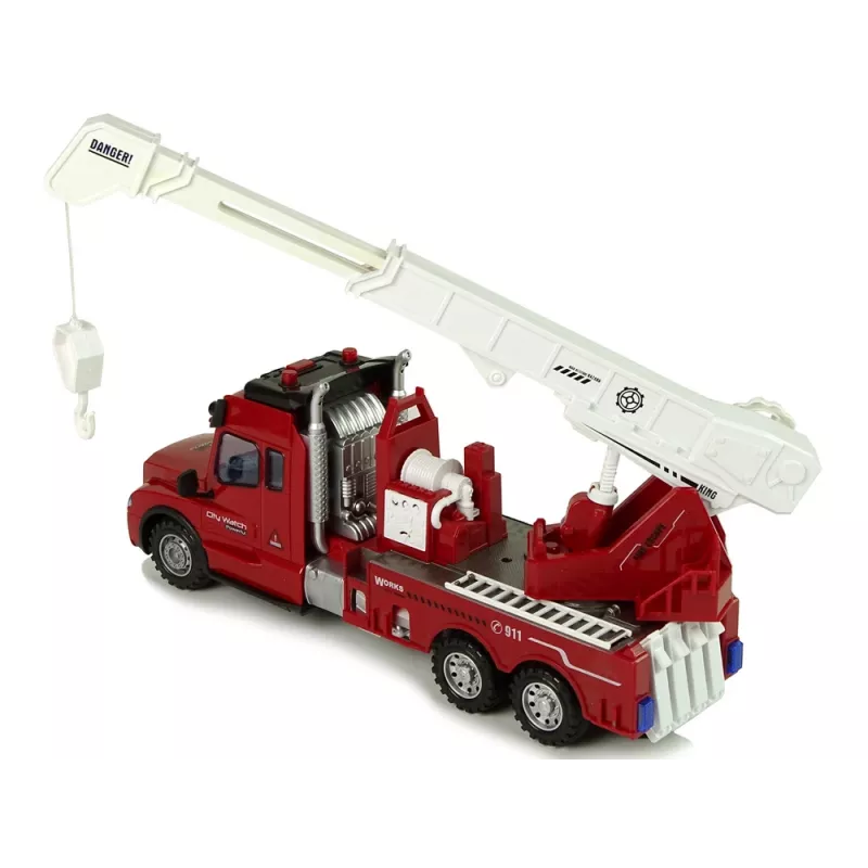 LEAN TOYS Coche teledirigido de bomberos 2.4G con luz y sonido rojo