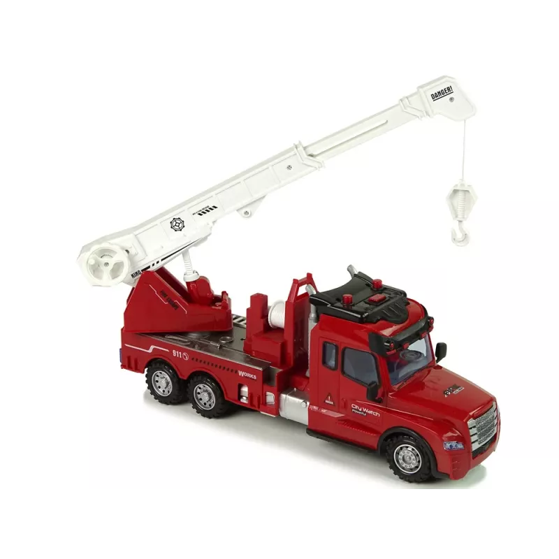 LEAN TOYS Coche teledirigido de bomberos 2.4G con luz y sonido rojo