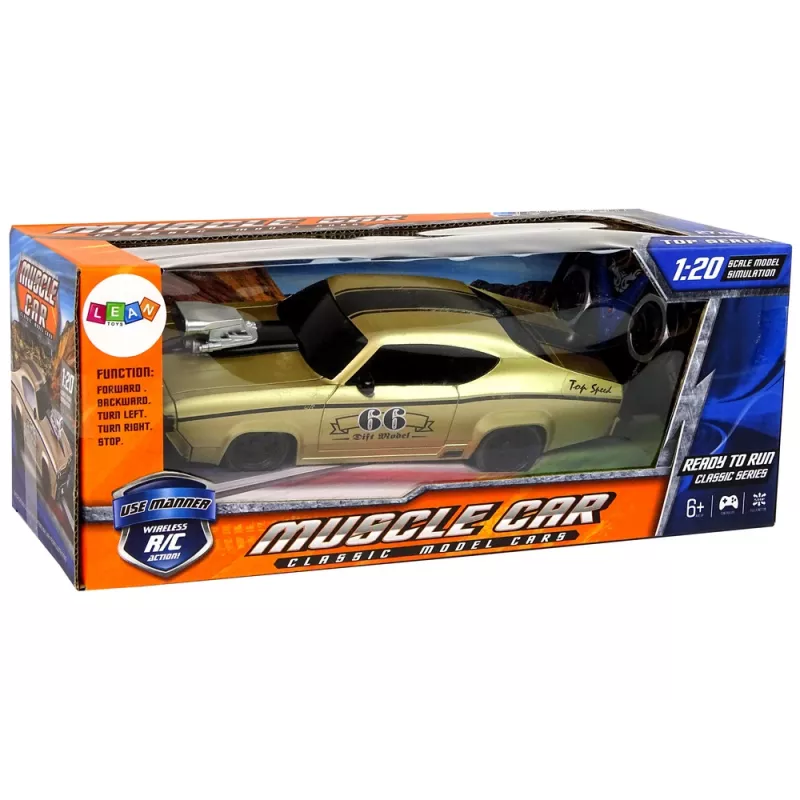 LEAN TOYS Coche deportivo teledirigido Classic 1:20 dorado mando