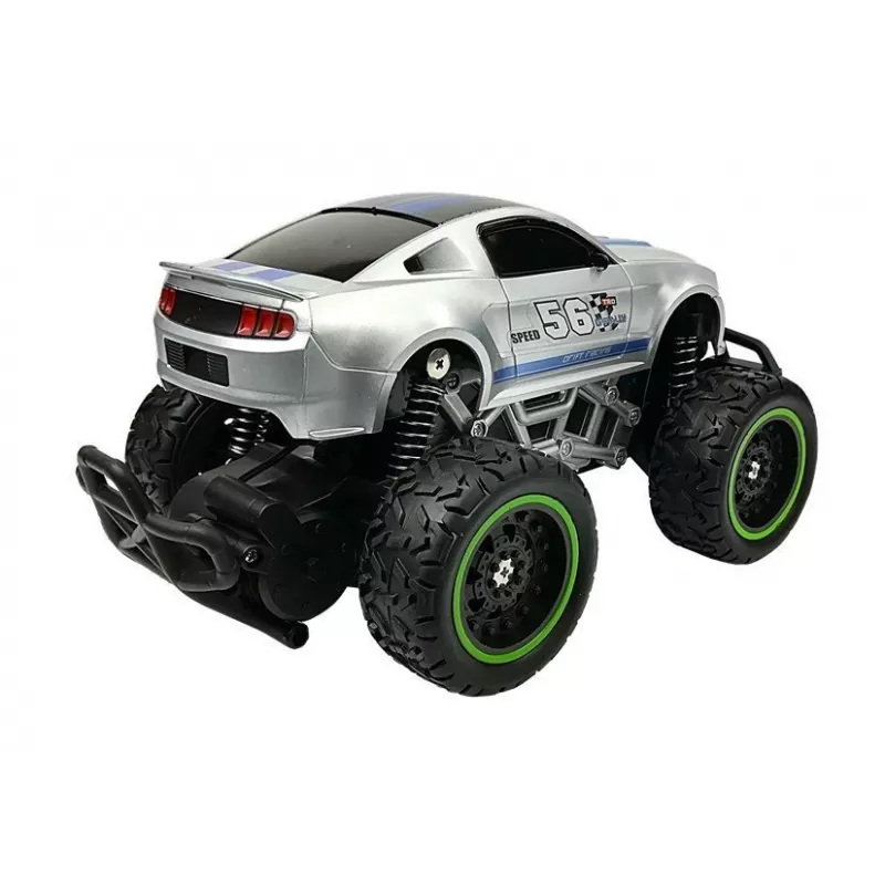 LEAN TOYS Coche teledirigido todoterreno R/C Plata High Wheels