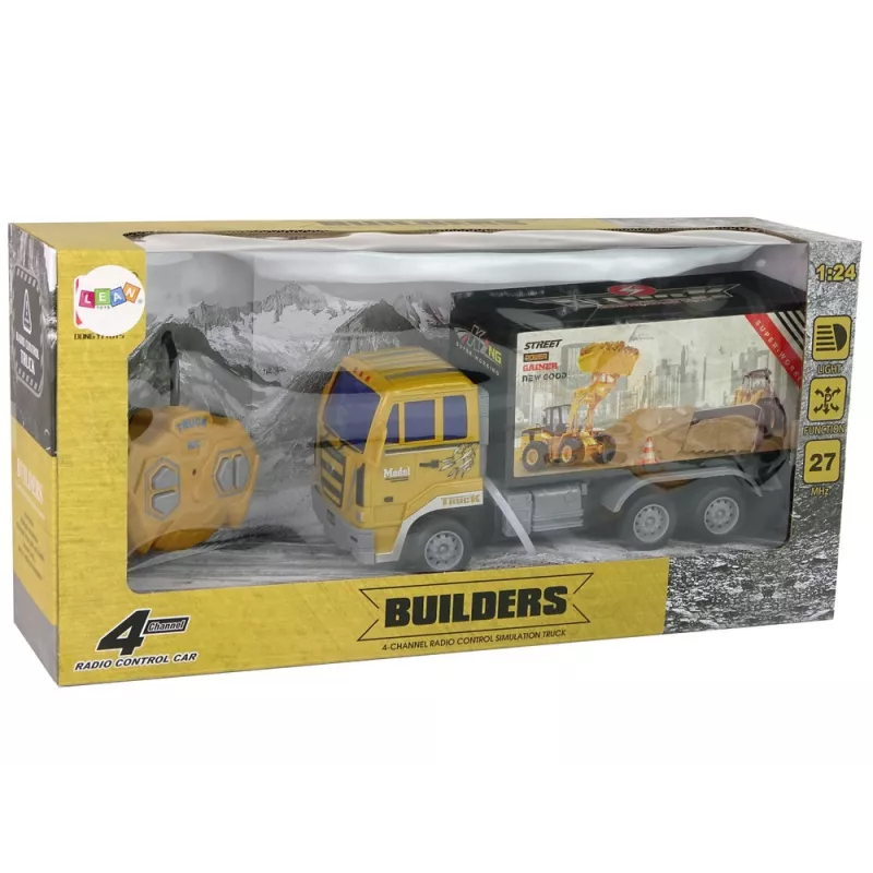 LEAN TOYS Camión de obra teledirigido 1:24 amarillo