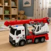 LEAN TOYS Ambulancia con mando a distancia RC Grúa giratoria móvil 1:14