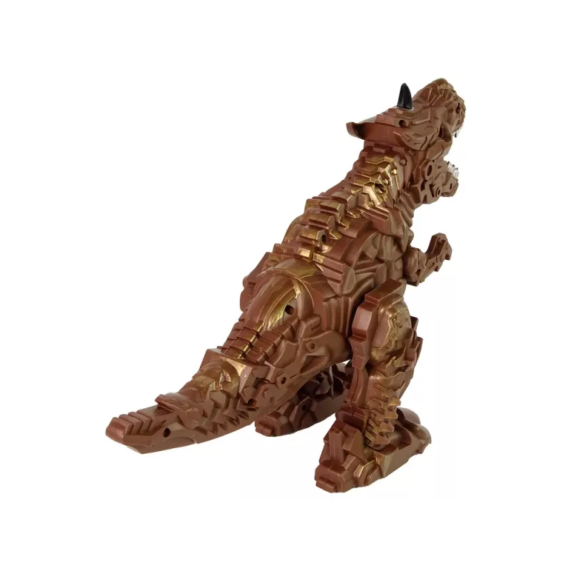 LEAN TOYS Dinosaurio con mando a distancia y proyector de vapor marrón