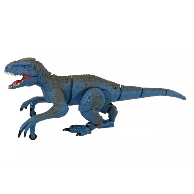 LEAN TOYS Dinosaurio Velociraptor teledirigido con sonido y rugido, azul
