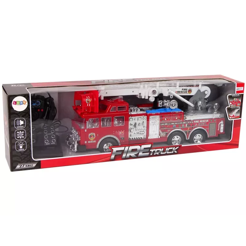 LEAN TOYS Parque de bomberos teledirigido con pedal de acelerador y freno mando a distancia sonido