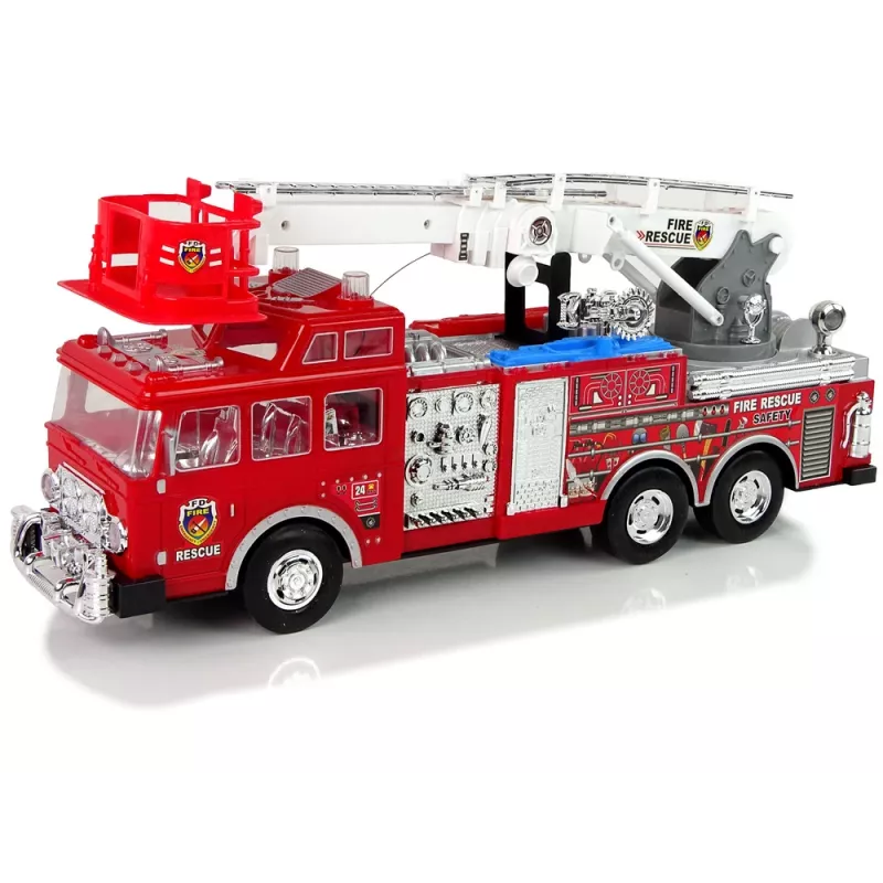 LEAN TOYS Parque de bomberos teledirigido con pedal de acelerador y freno mando a distancia sonido