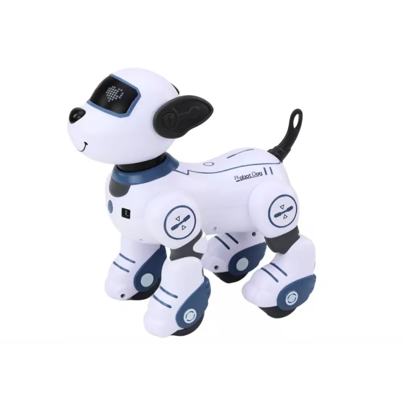 LEAN TOYS perro robot interactivo teledirigido – baila, canta, comandos programables, azul
