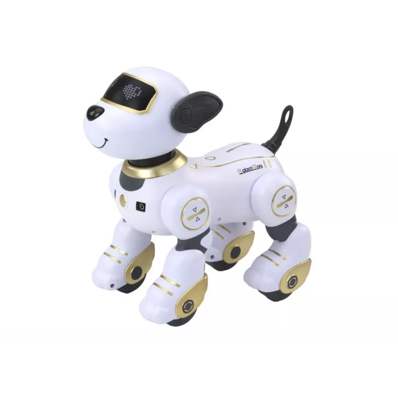 LEAN TOYS perro robot interactivo teledirigido – dorado, baila, programable, recargable