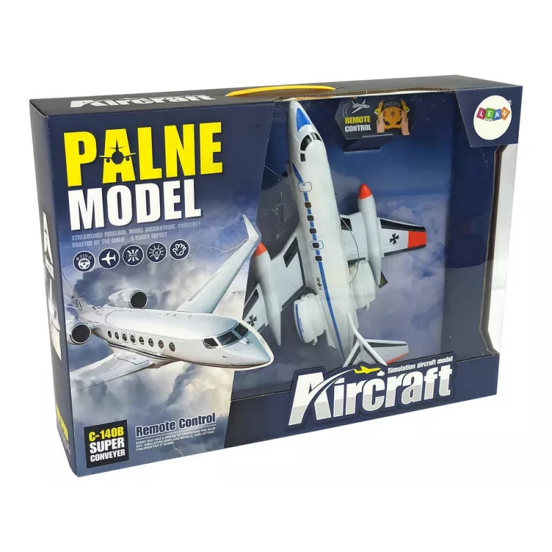 LEAN TOYS avión de pasajeros teledirigido con luces LED 40 MHz Pilot