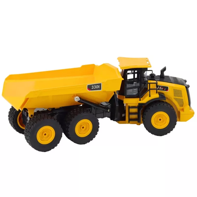 LEAN TOYS Camión volquete RC control remoto transportador sonidos 9CH 2.4G amarillo