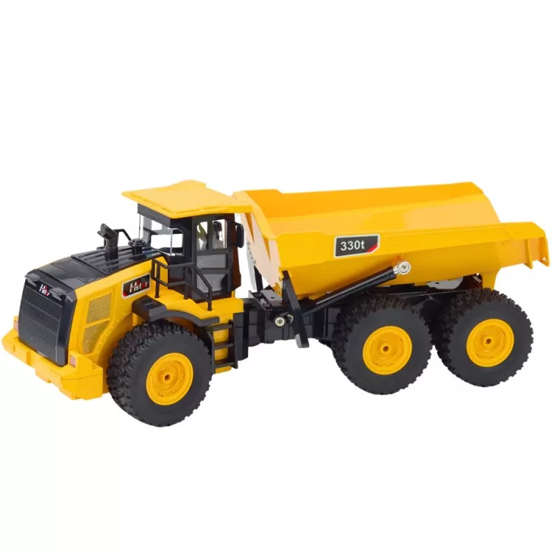 LEAN TOYS Camión volquete RC control remoto transportador sonidos 9CH 2.4G amarillo