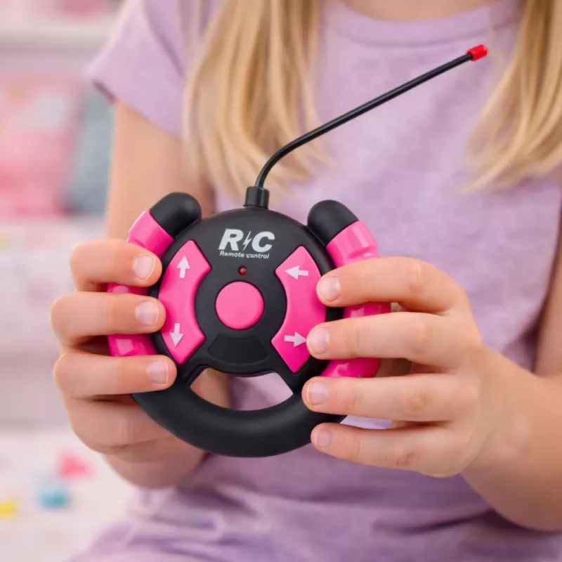 LEAN TOYS Coche teledirigido todoterreno con muñecas rosa 1:16