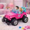 LEAN TOYS Coche teledirigido todoterreno con muñecas rosa 1:16