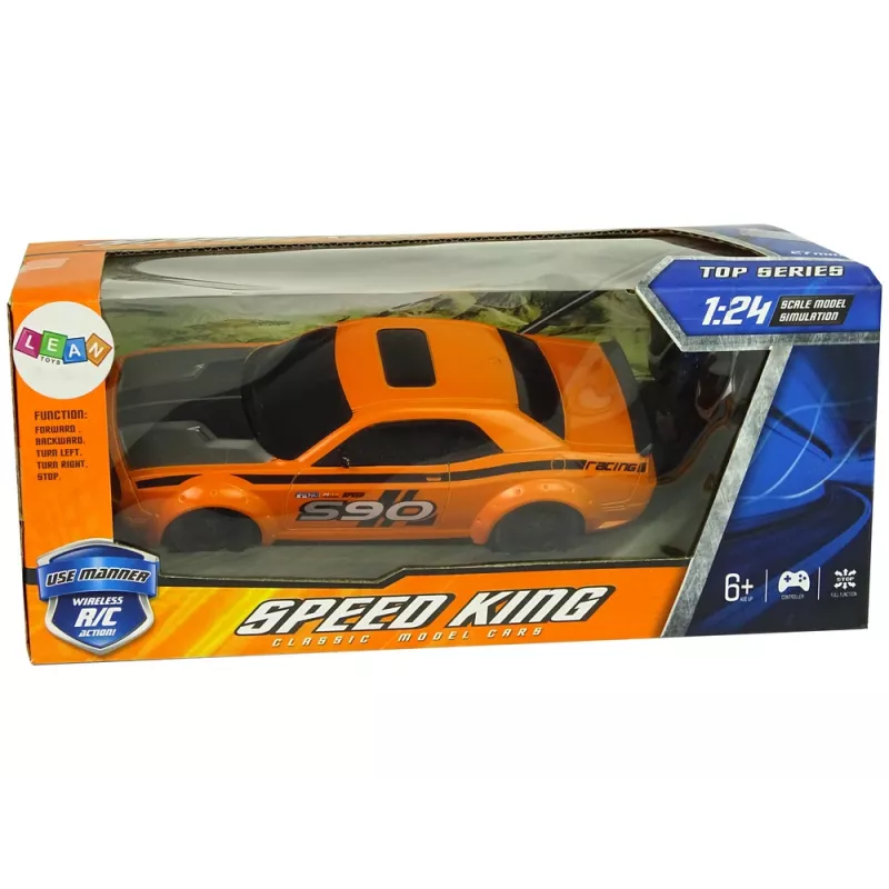 LEAN TOYS Coche deportivo teledirigido 1:24 Racing naranja 27 MHz mando