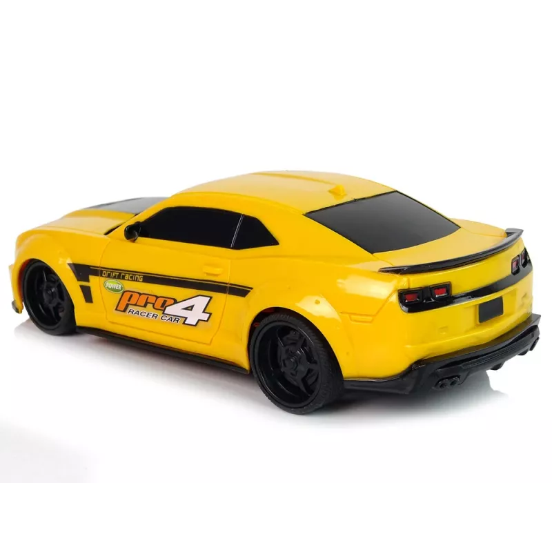 LEAN TOYS Coche deportivo teledirigido 1:24 Racing amarillo ventanillas tintadas