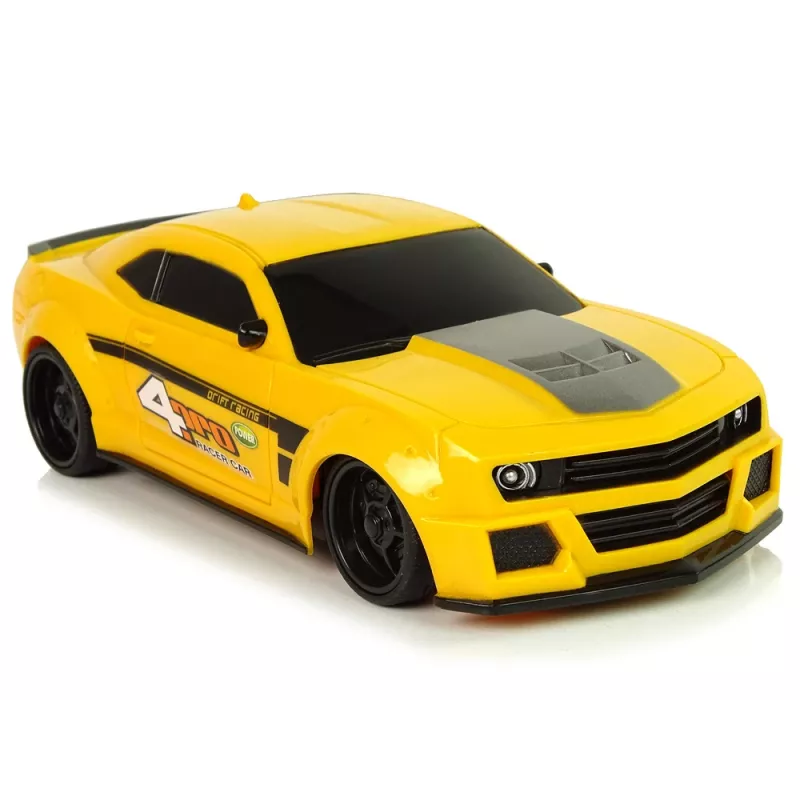 LEAN TOYS Coche deportivo teledirigido 1:24 Racing amarillo ventanillas tintadas