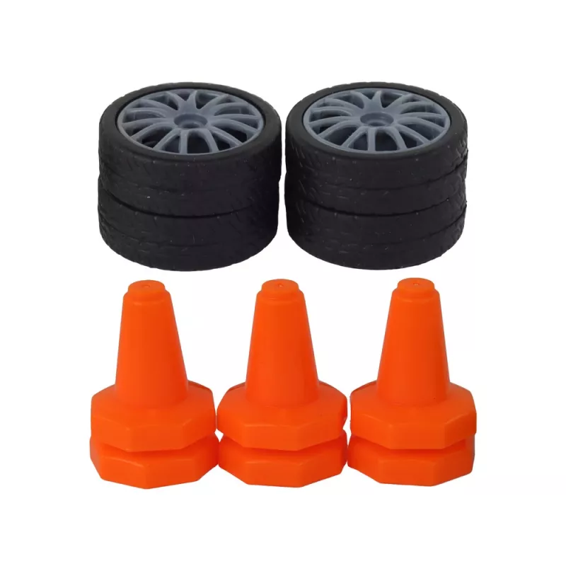 LEAN TOYS Coche deportivo teledirigido R/C 1:24 Negro, ruedas intercambiables
