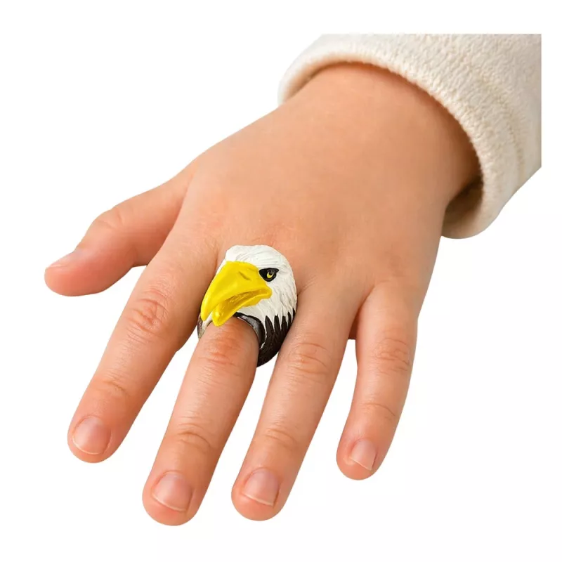 LEAN TOYS Anillo de mano educativo animales águila
