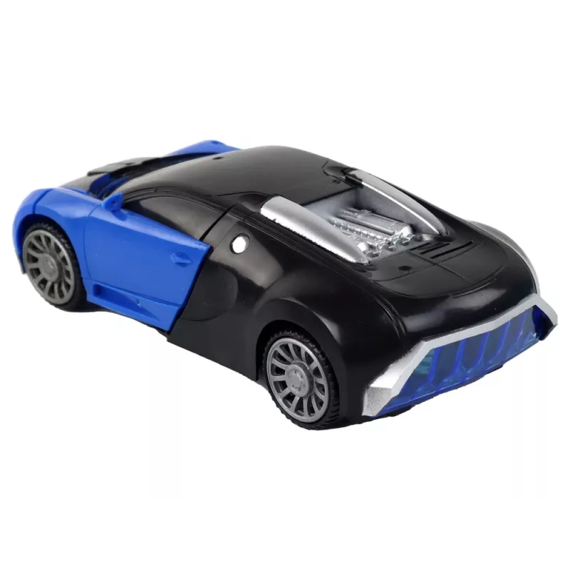 LEAN TOYS Coche robot 2 en 1 Bugatti Azul Efectos de luz