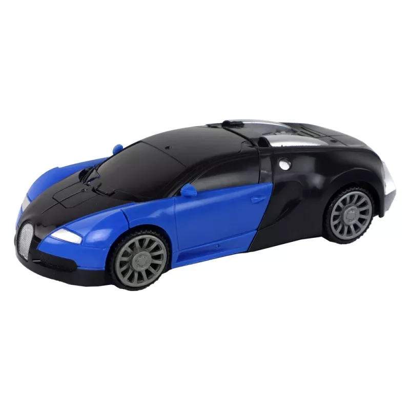 LEAN TOYS Coche robot 2 en 1 Bugatti Azul Efectos de luz