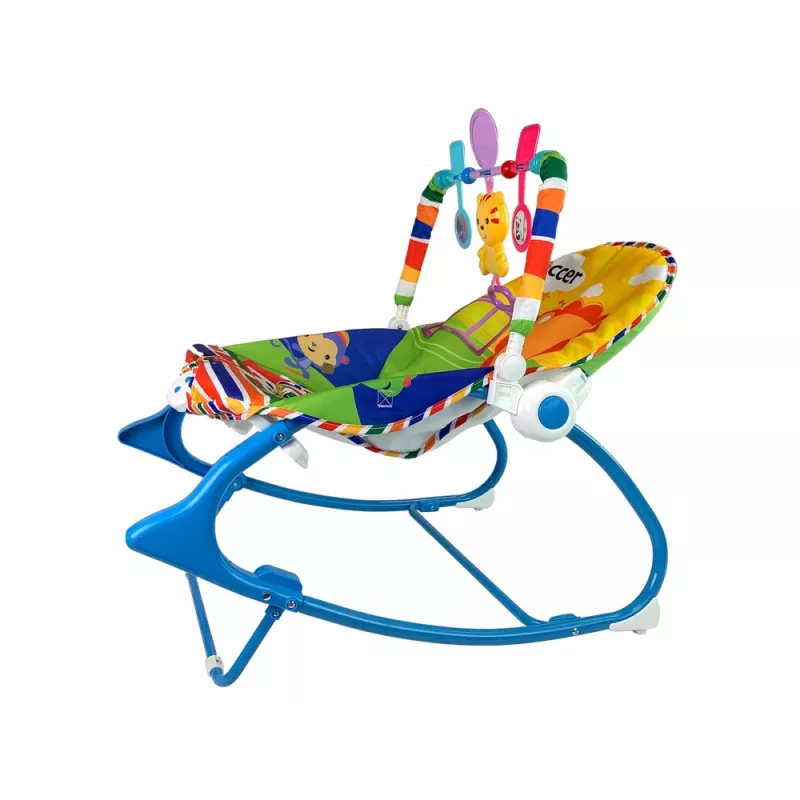 LEAN TOYS Mecedora 2 en 1 azul tigre con sonidos y vibración