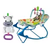 LEAN TOYS Mecedora 2 en 1 azul cebra con sonidos y vibración