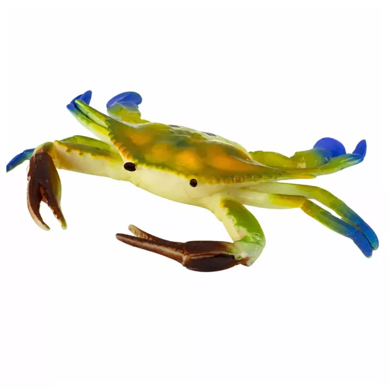 LEAN TOYS Figura de cangrejo de goma elástica realista animal marino 19cm