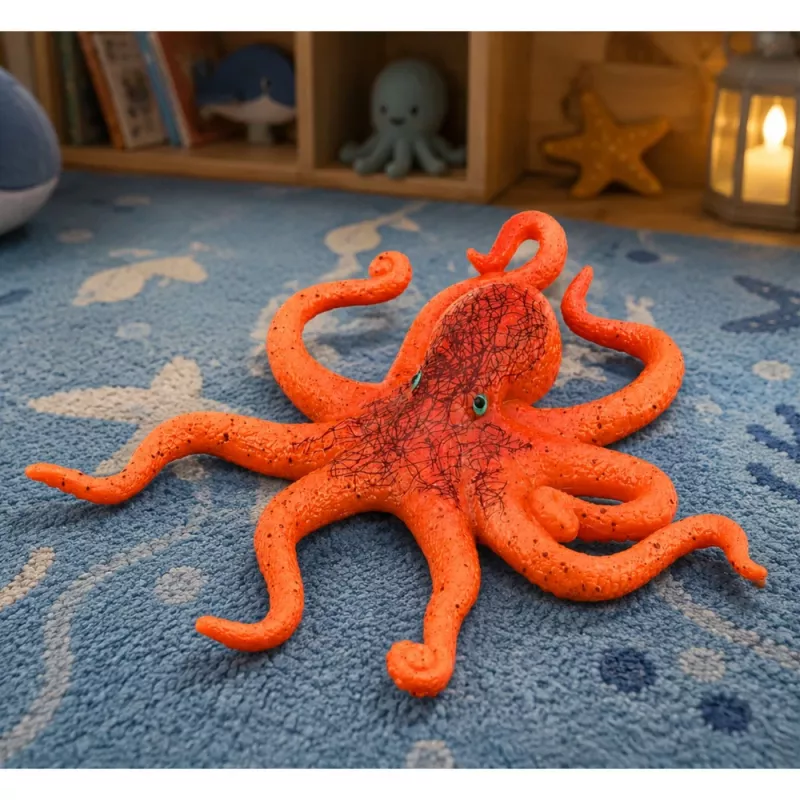 LEAN TOYS Figura de goma de pulpo extensible realista animal marino 12cm