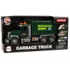 LEAN TOYS Camión de basura con contenedores verde oscuro con sonidos y luz