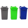 LEAN TOYS Camión de basura con contenedores verde oscuro con sonidos y luz