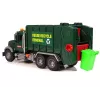 LEAN TOYS Camión de basura con contenedores verde oscuro con sonidos y luz