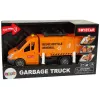 LEAN TOYS Camión de basura con propulsión por fricción y efectos de sonido naranja