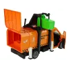 LEAN TOYS Camión de basura con propulsión por fricción y efectos de sonido naranja
