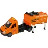 LEAN TOYS Camión de basura con propulsión por fricción y efectos de sonido naranja