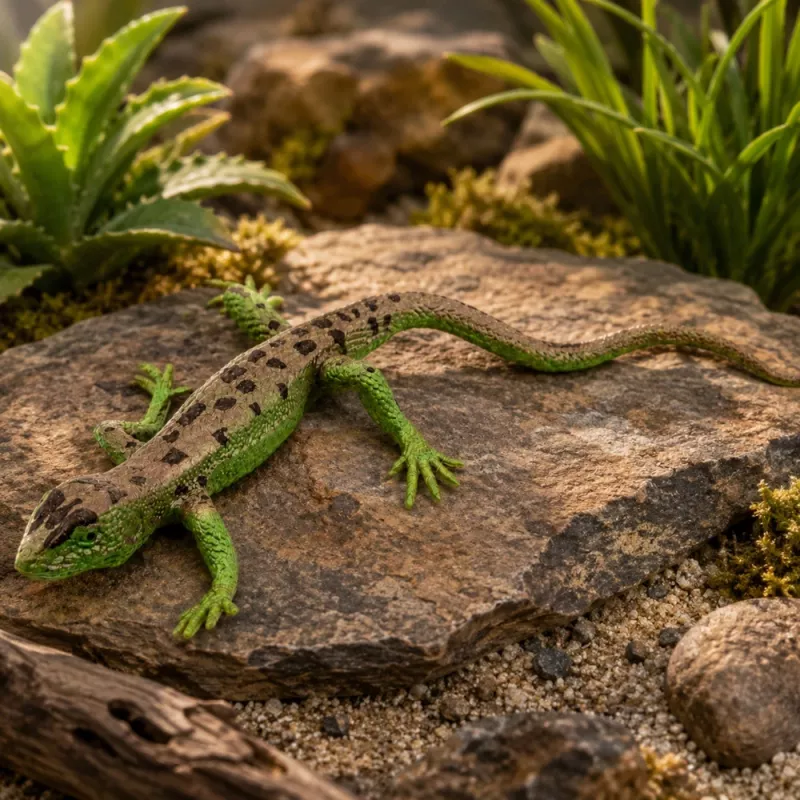 LEAN TOYS Sand Lizard Figura de goma elástica realista 15 cm