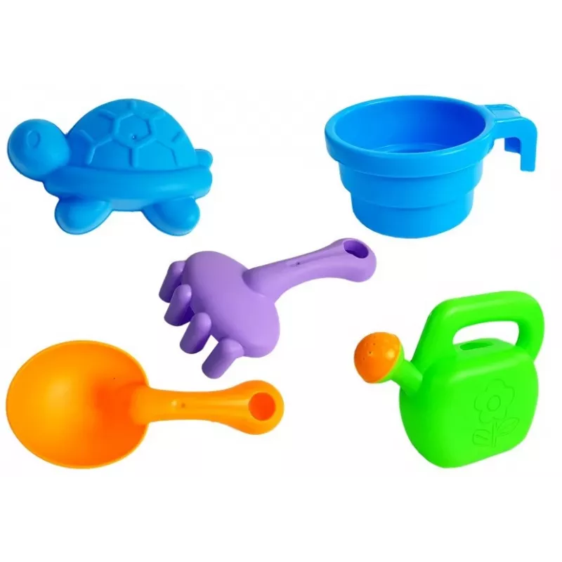 LEAN TOYS Mesa arenero con moldes, pala, rastrillo y nube - multicolor